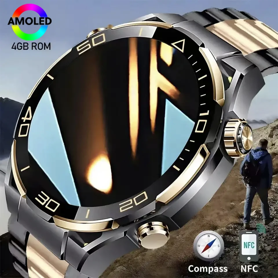 Smart Watch S30max 4GB ROM fotoalbum Gestovanie Gestovanie NFC Compass Heart Funktion pre Huawei Watches Ultimate Smartwatch Men 2024New