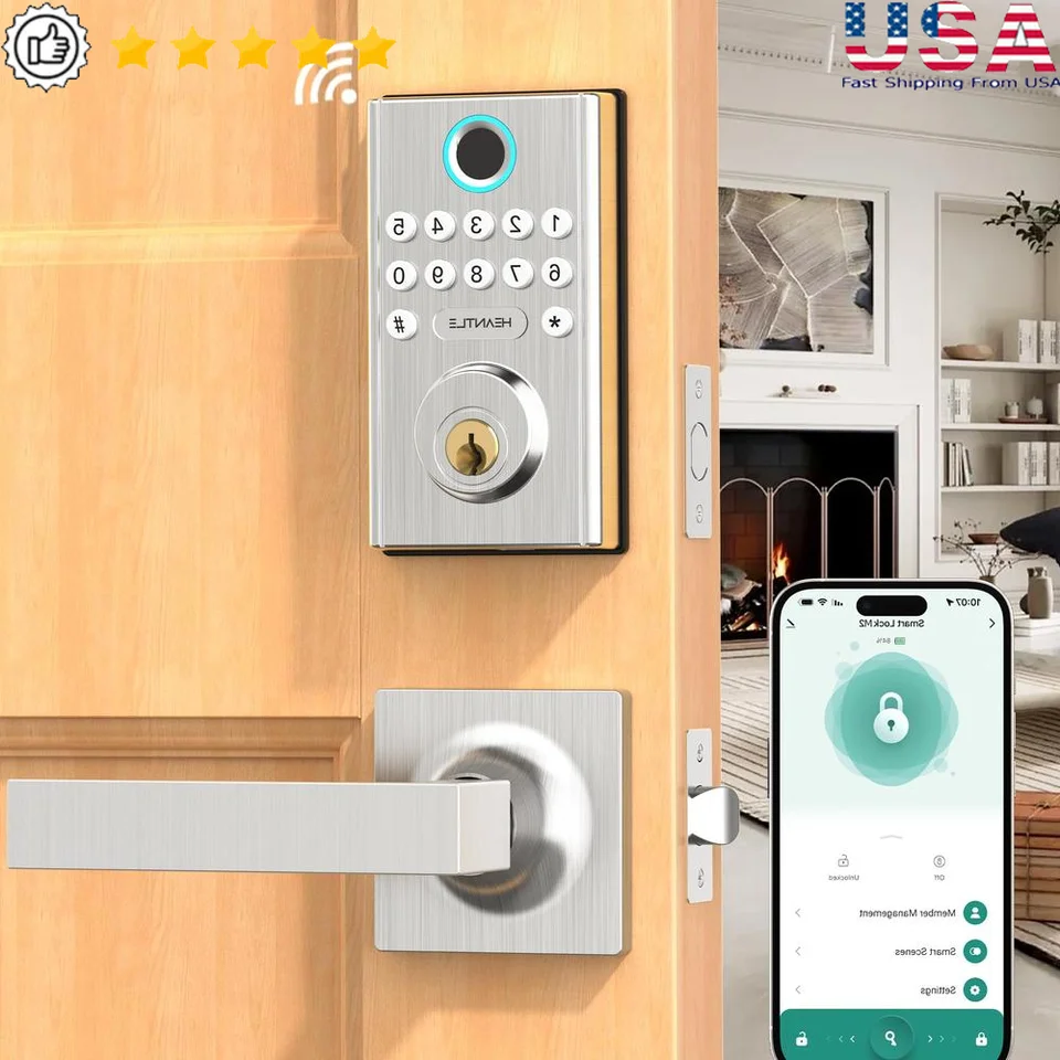 Smart WiFi bezkľúčové vstupné rukoväť sada odtlačkov prstov digitálny deadbolt elektronické zámky dverí s diaľkovým ovládaním klávesnice a prispôsobené