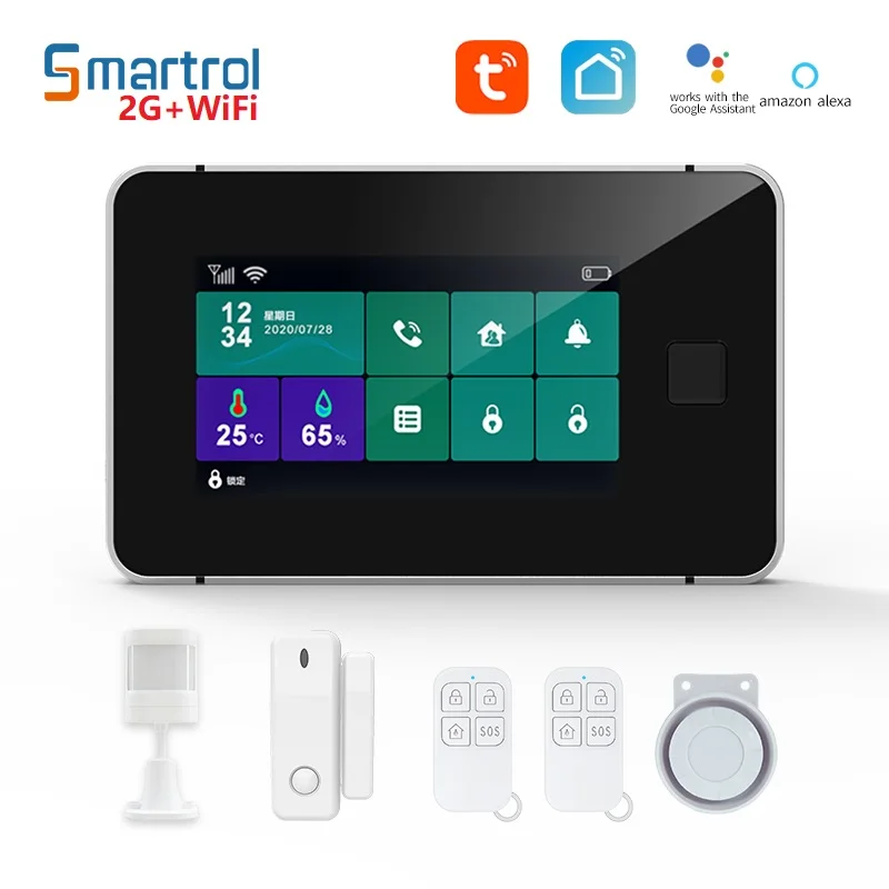 SMARTROL GSM Bezpečnostný alarmový systém WiFi Alarm System Kit s senzorom zlodejov domáca ochrana bezpečnosti Alarm Podpora TUYA SMART APP
