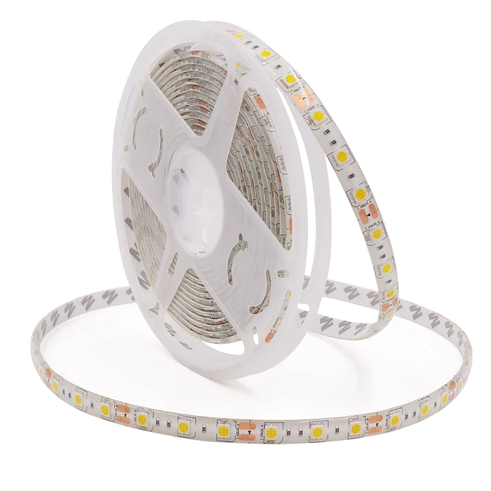 SMD 5050 LED prúžok DC 12V 60LEDS/m IP21 IP65 Flexibilné LED svetlo LED svetlo WHREAT WHITE/BIELA/RGB LED prúžok 5m/šarže