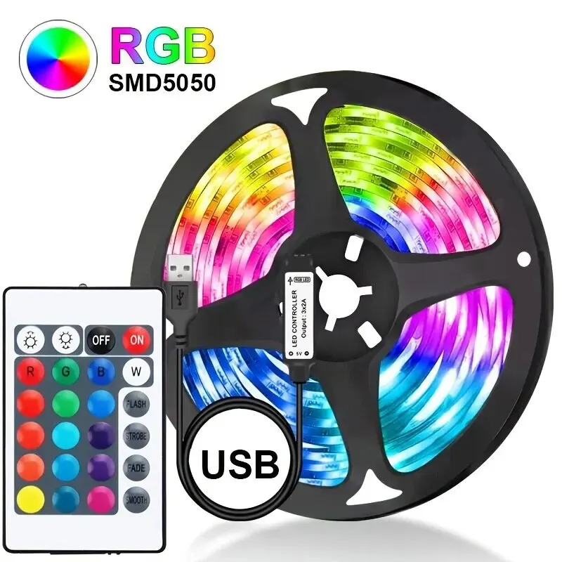 SMD5050 1M/2M/3M USB LED SLIP LIGHT TV TV SCRESPLE SCRESLEBLIGHT Zmena výzdoby Spálňa DC5V LED žiarovka DIY osvetlenie