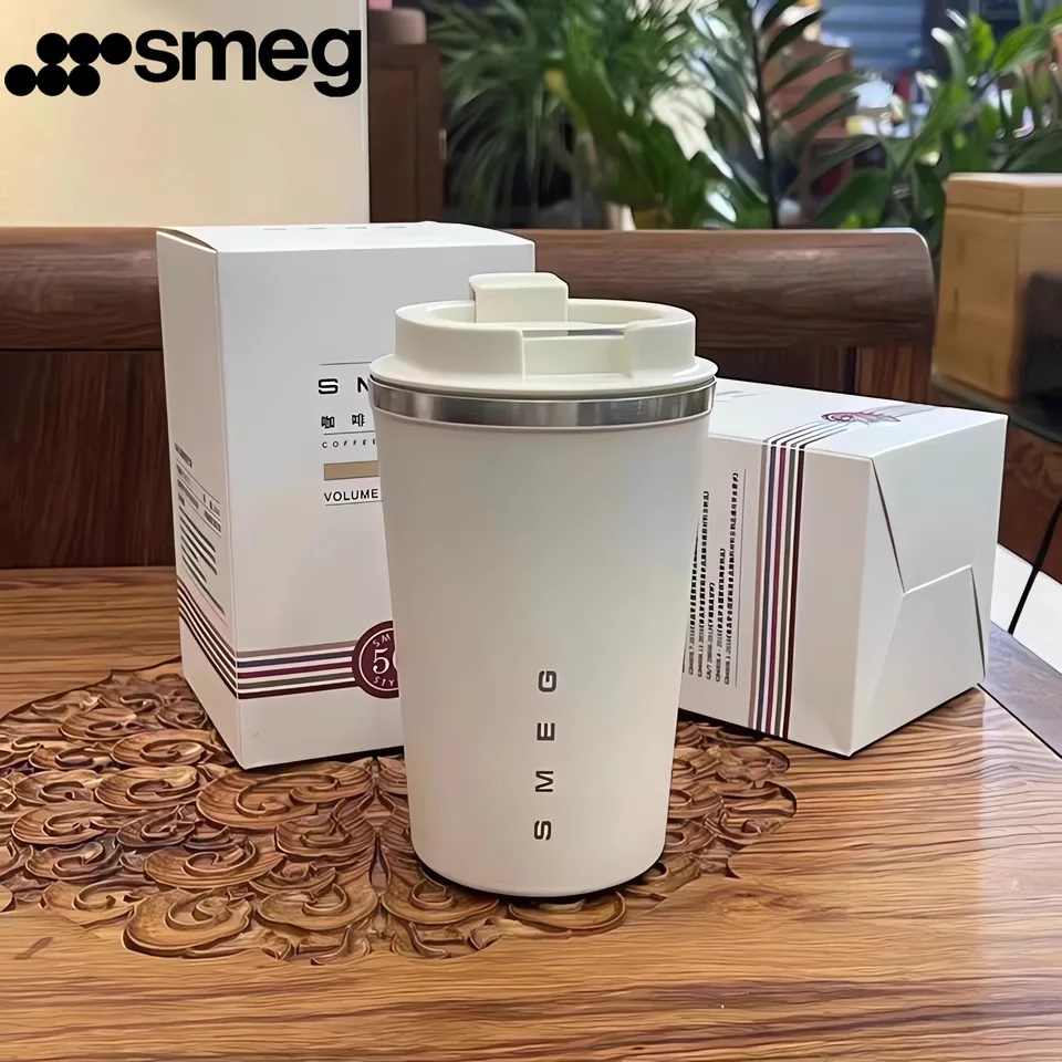 Smeg 350 ml Originálny kávový šálka Thermos fľaša z nehrdzavejúcej ocele Fľaše Pitie fľaše Izolovateľná šálka