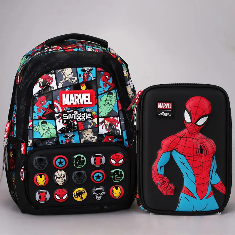 Smigle Marvel superhrdina Spider-Man Deti kancelárske potreby Školská taška na obed obedový box ceruzka boxu vodný pohár Študent