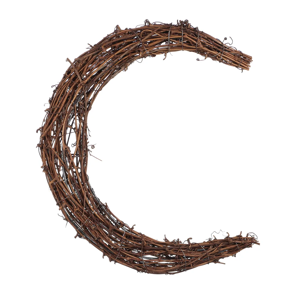Smilax Glabra Rattan Kvetinový prsteň Vintage Rings Dream Catcher Kruh ručne tkaný vianočný vianočný dekor Mesiac