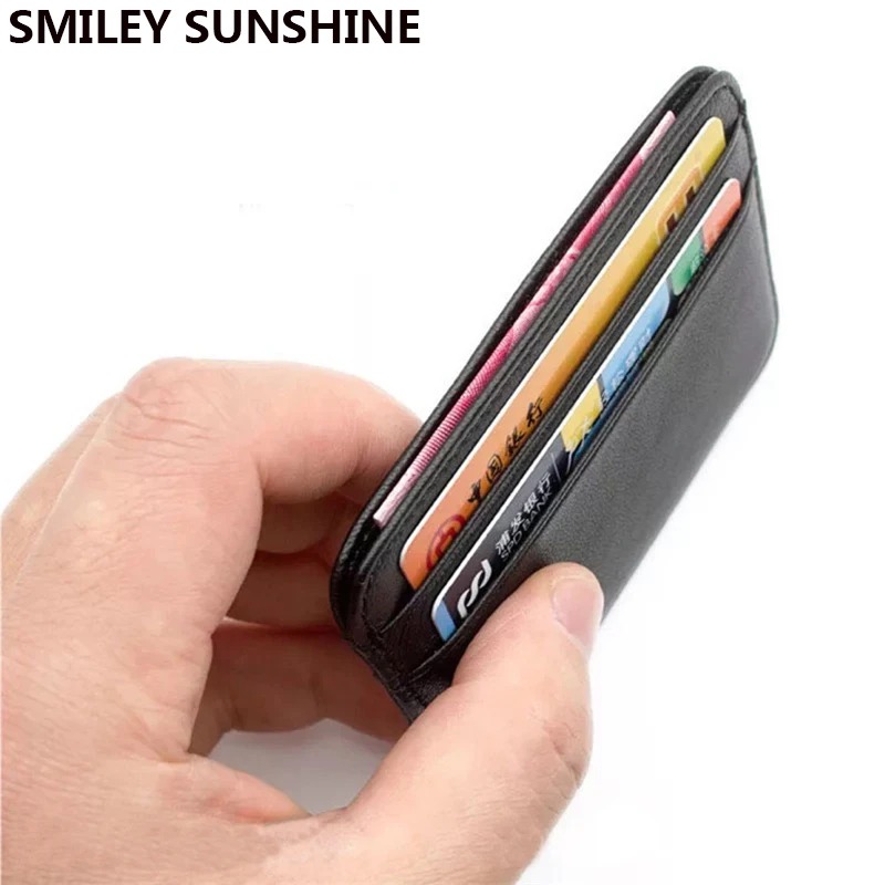 Smiley Sunshine Originálne kožené karty Držiteľ mužov Men Dámske ID karty ID držiteľa kreditná karta Pase Peňaženka pre držiteľa karty Porte carte