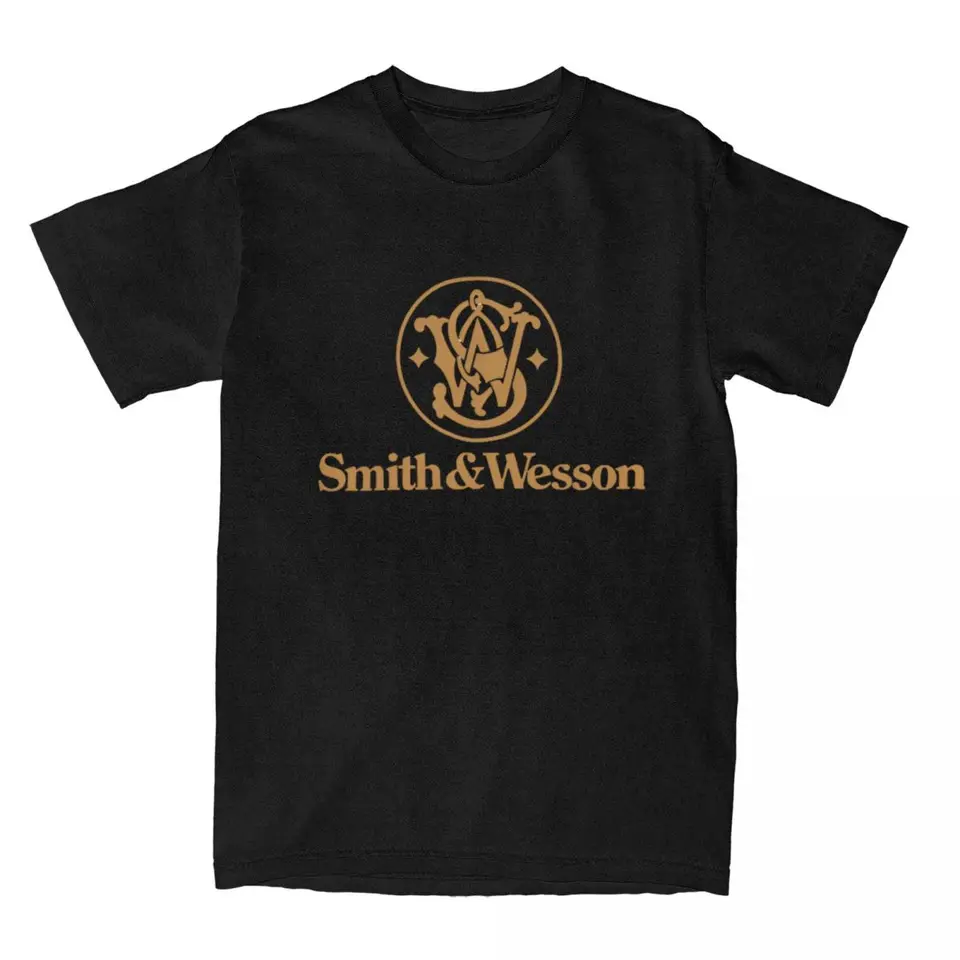Smith Wessons T košele pre mužov 100% bavlnená novinka Tričko Crew Neck Tee Tirktera Striek rukáv Originál