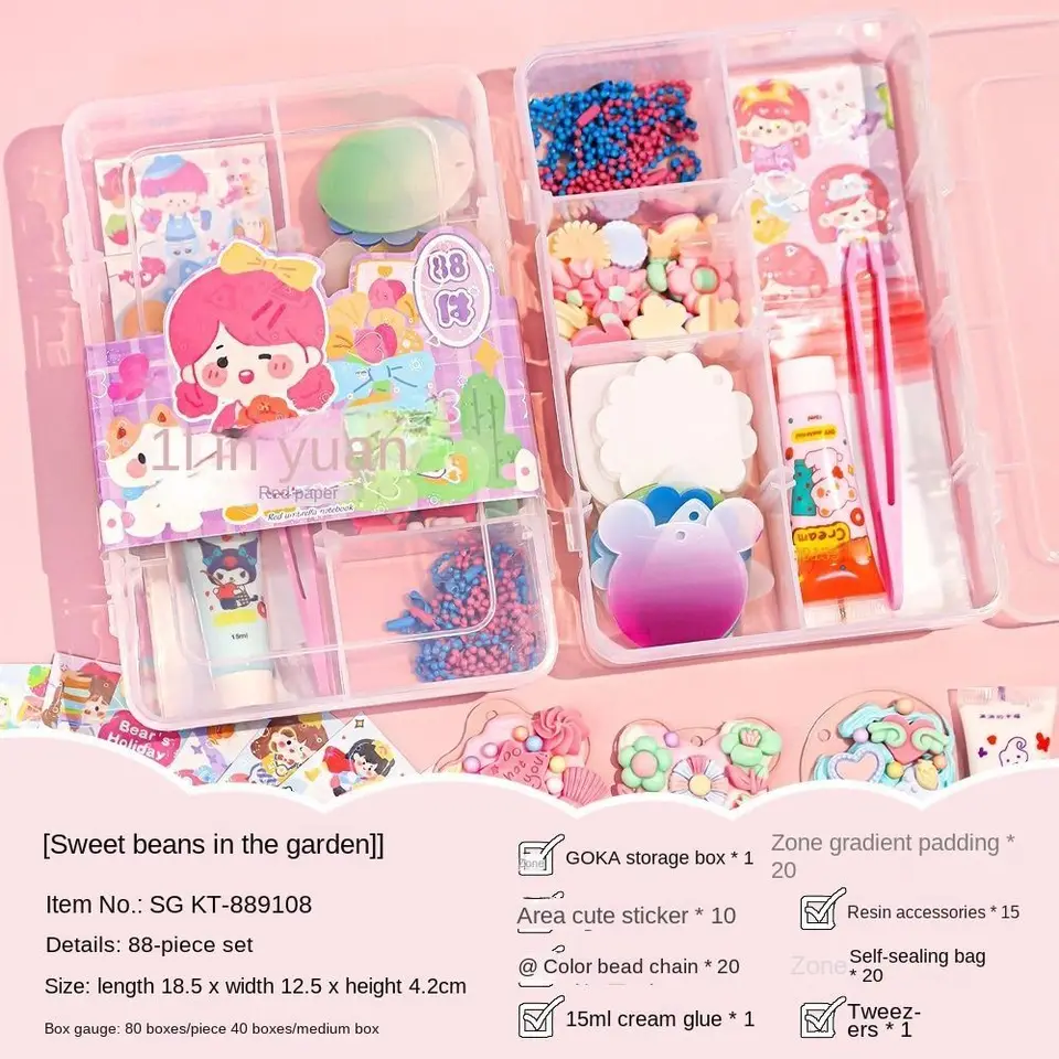 Smotanové lepidlo DIY Keychain Caking Kit Little Girl Cartoon Sticker Gooka Stumpers Set Funny Lovely Keyring Keyring Hračky
