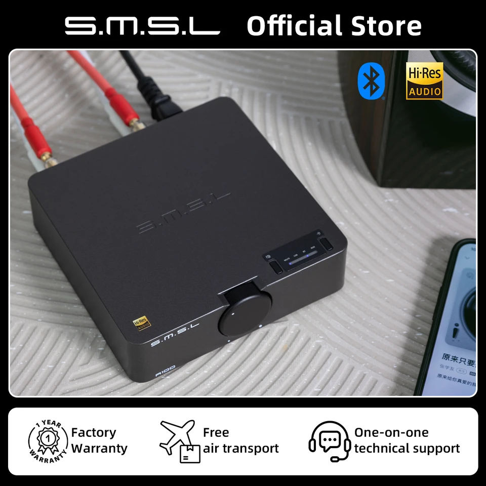 SMSL A100 Stereo Digital Power zosilňovač 80W*2 trieda D MA12070 Bluetooth 5.0 RCA USB