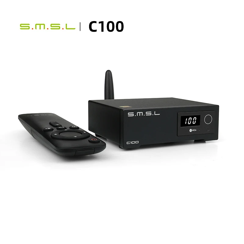 SMSL C100 USB MQA DAC AK4493S XMOS XU316 DSD512 32BIT 768KHz CK-03 Clock Optický koaxiálny Bluetooth dekodér s diaľkovým ovládaním
