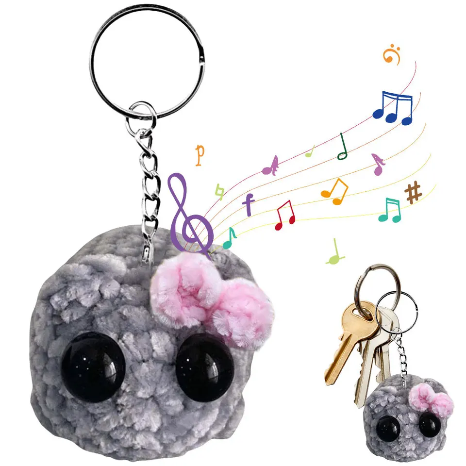 Smutný škrečok Meme Sound Hudba plyšová hračka smutná škrečka plyšová hračka s lukom prívesok Keychain kawaii háčkované bábiky darček pre ženy