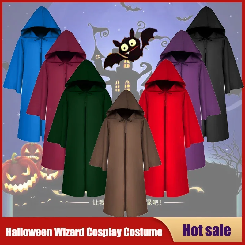 SN55Halloween Wizard Cosplay kostým moru parná pulzka Maska Monk s kapucňou plášťový plášť karneval maškarádu dospelých detí un@54we
