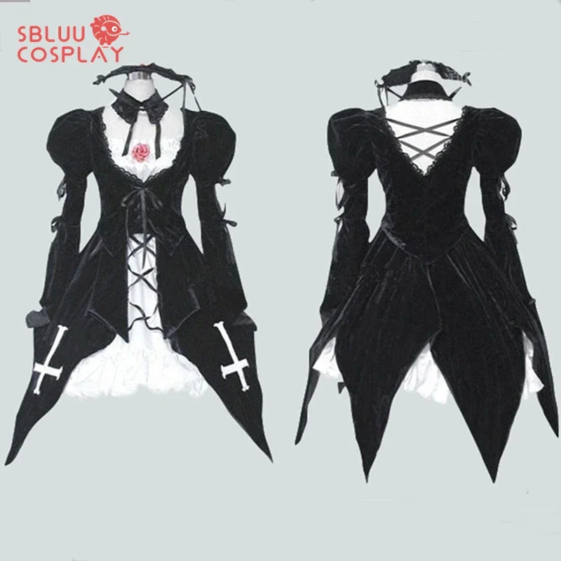 SN55SBLUUCOSPLAY Rozen Maiden Suigintou Mercury Black Dress Cosplay kostým 5q $@1