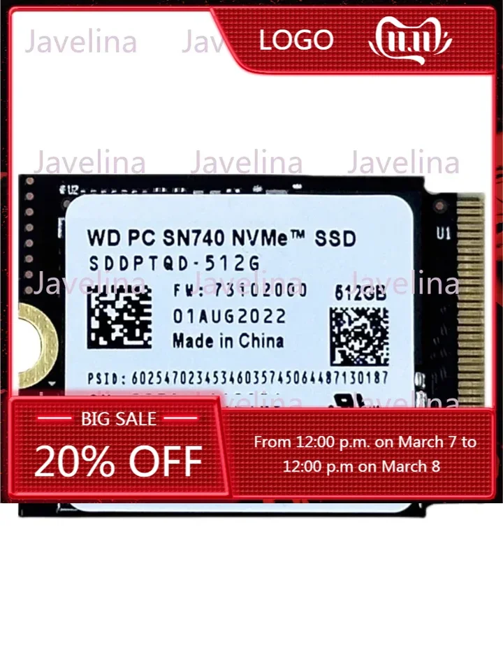 SN740 M.2 2230 1T 2T SSD SISD Drive, PCIE4.0 NVME CONVERTIBLE 2242