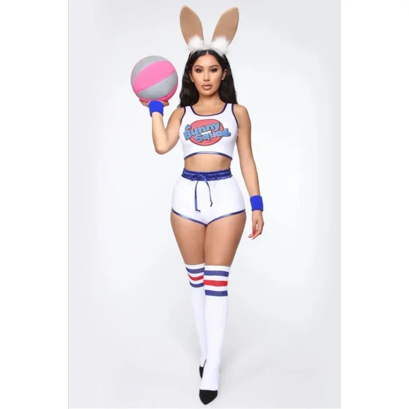 SN88 Space Lola Bunny Rabbit Cosplay kostým králičie zajačik kostýmy Dievčatá Dievčatá Halloween Party Topy Tops Shorts oupi%#2@