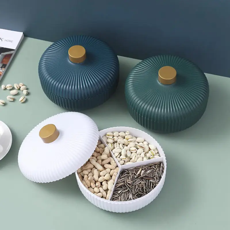 Snack Box 3 priehradka ovocná doska Candy Storage Box Nuts Snack Tray Apetitor Serve Serving Platter Storage Storage Disk s vekom