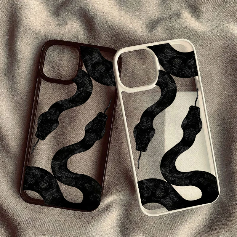 Snake Graphic Tvrdo matný telefón pre iPhone 11 12 13 Pro Max Mini 7 8 Plus xr x xs SE 20 puzdier pre iPhone 15 14 Pro Max Shell