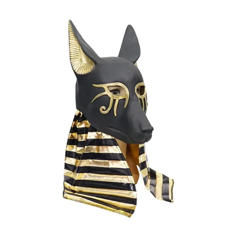 Snavify Staroveká egyptské mýty smrť smrť Anubis vlk tvár Maska latex prilba Halloween Animal Masky pre dospelých maškarných večierkov