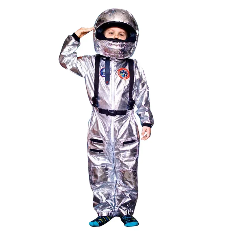 Snavify Strieborný kozmický kombinéza Boys Astronaut pre deti Halloween Cosplay deti pilot karnevalové party Fancy Dress