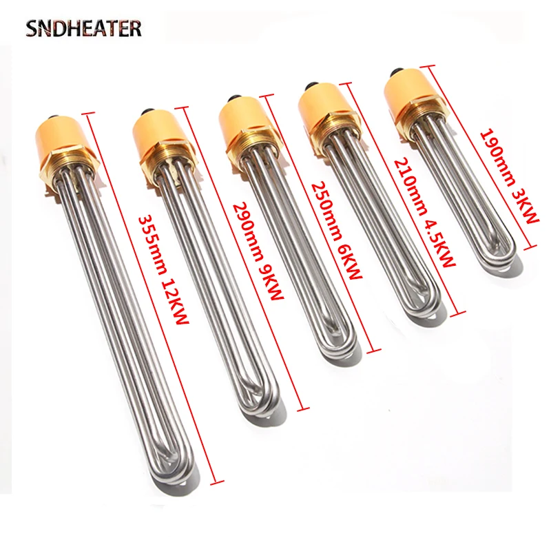 SNDHEATER MOPPER NAOL Slnečné vykurovacie prvky vykurovacieho prvku DN32/DN40/DN50 Priemyselné ponorenie vyhrievaného kotla 110V/220V/380V pre Chiller