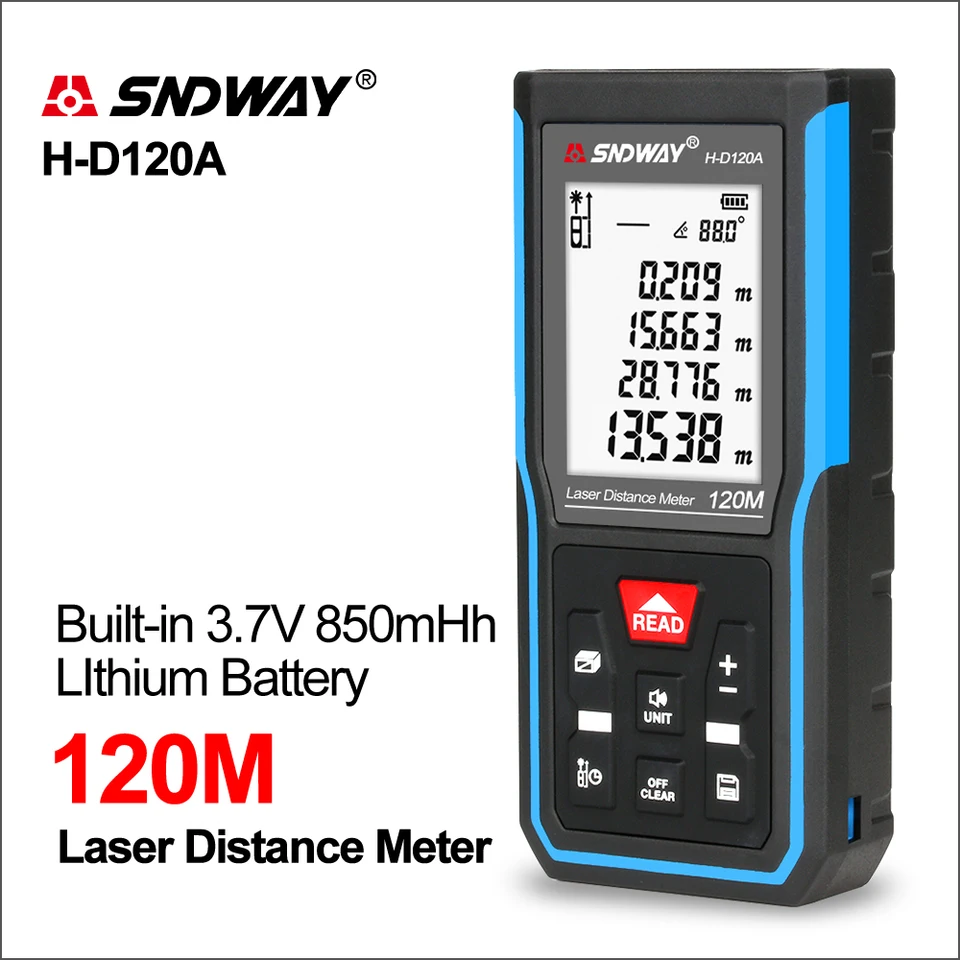 SNDWAY laserový diaľkomer poľovnícky diaľkomer digitálny digitálny mini dosah laserová páska Ruler Senzor 5om 70 m mera