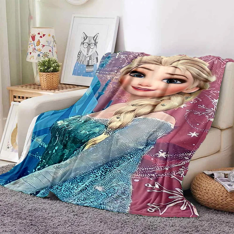 Snehová kráľovná zamrznutá elsa karikatúra mäkké prikrývky, udržiavajte teplú prikrývku Pohodlnú prikrývku pre piknikové postele pohovka pre domácu spálňu deti