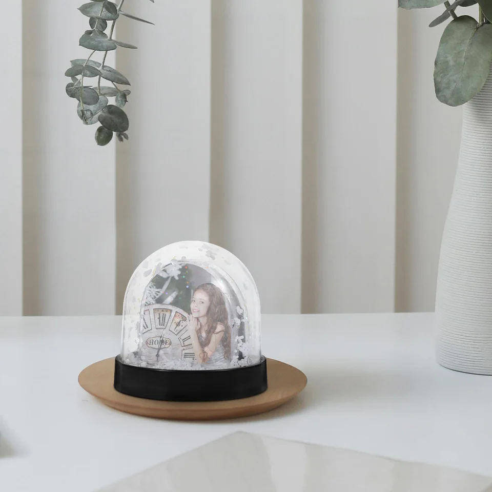 Snehové gule Fotorálne darčeky Snowglobe Obrázok vložte vianočné DIY čierne plastové glóbusy pre deti rámy