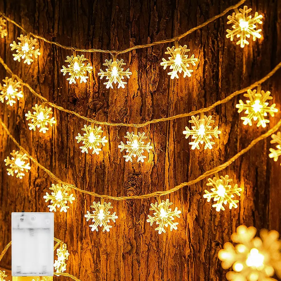 Snehové vločky LED svetlá LED rozprávkové svetlá batérie poháňané rozprávkové svetlo svadobné hostiny dekorácie miestnosti Noel Navidad