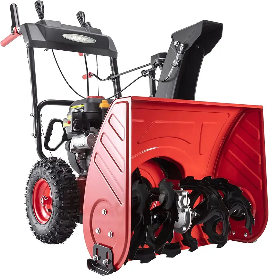 Snehový dúchadlo poháňaný 24 palcový 2-stupňový motor 212 ccm s elektrickým štartovacím svetlometom Sluh Snowblower (vedený SP24)