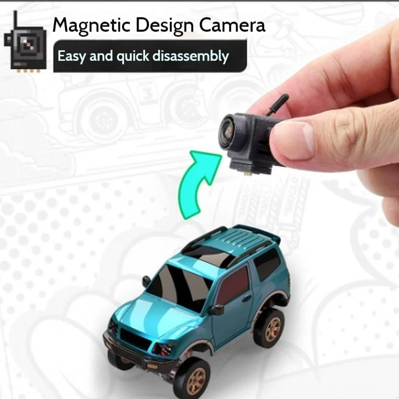 SNICLO 1:64 FPV diaľkový mini ovládací vozeň RC CAMERA CAMERA Fireless Micro 4WD CAR Mangetic Odnímateľný terénový leziaci lezenie Toy Boy