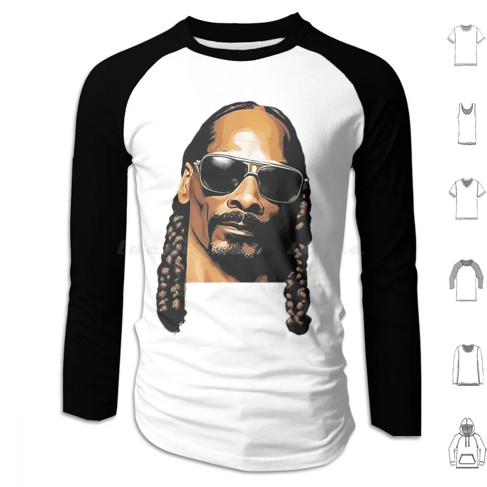 Snoop Dog Hoodies s dlhým rukávom snoop psie rapper celebrity slávne vrkoče chill zlaté reťazce okuliare