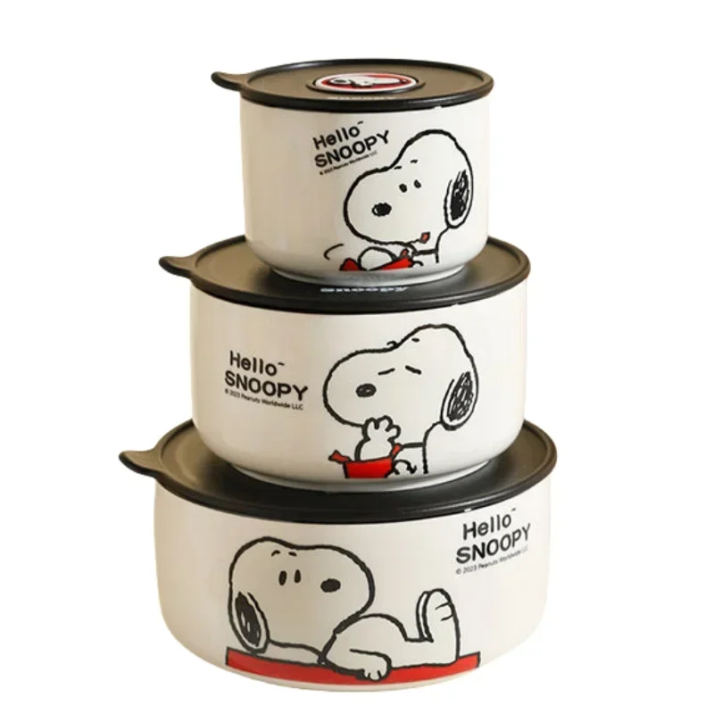 Snoopy Animation Periférna karikatúra bezpečnostná misa zapečatená keramická skrinka s vekom môže byť pre makrotedmurát a prenosná pre kancelárskych pracovníkov