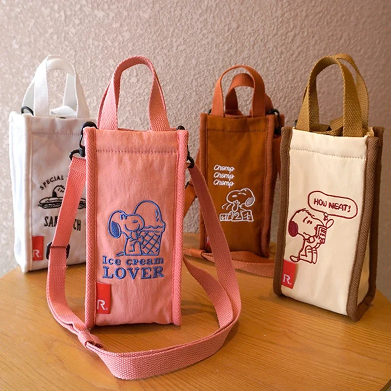 Snoopy Animácia Periférna kreatívna karikatúra roztomilý výšivka tlačená vodná pohár ochrana ručného ručného ramena Crossbody Bag Darček