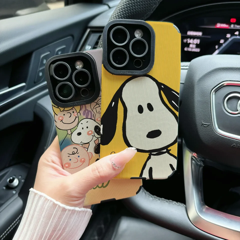 Snoopy Charlie Brown Anime Pase pre iPhone 15 14 13 12 11 Pro Max xr xs 7 8 14 Plus kreslený kreslený pruhový nárazový kryt