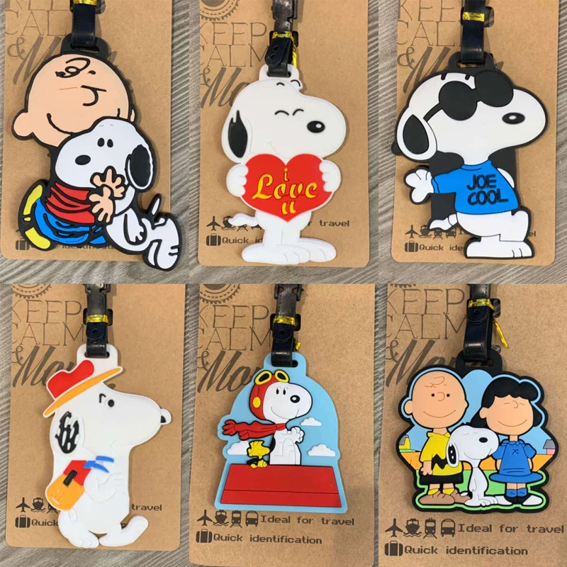 Snoopy Luggage Tag Tag Tag Cartoon Girl Girl Cestovacia zásielka batožina Zoznam prenosných študentov Charlie batožina Značka roztomilá veľkoobchod