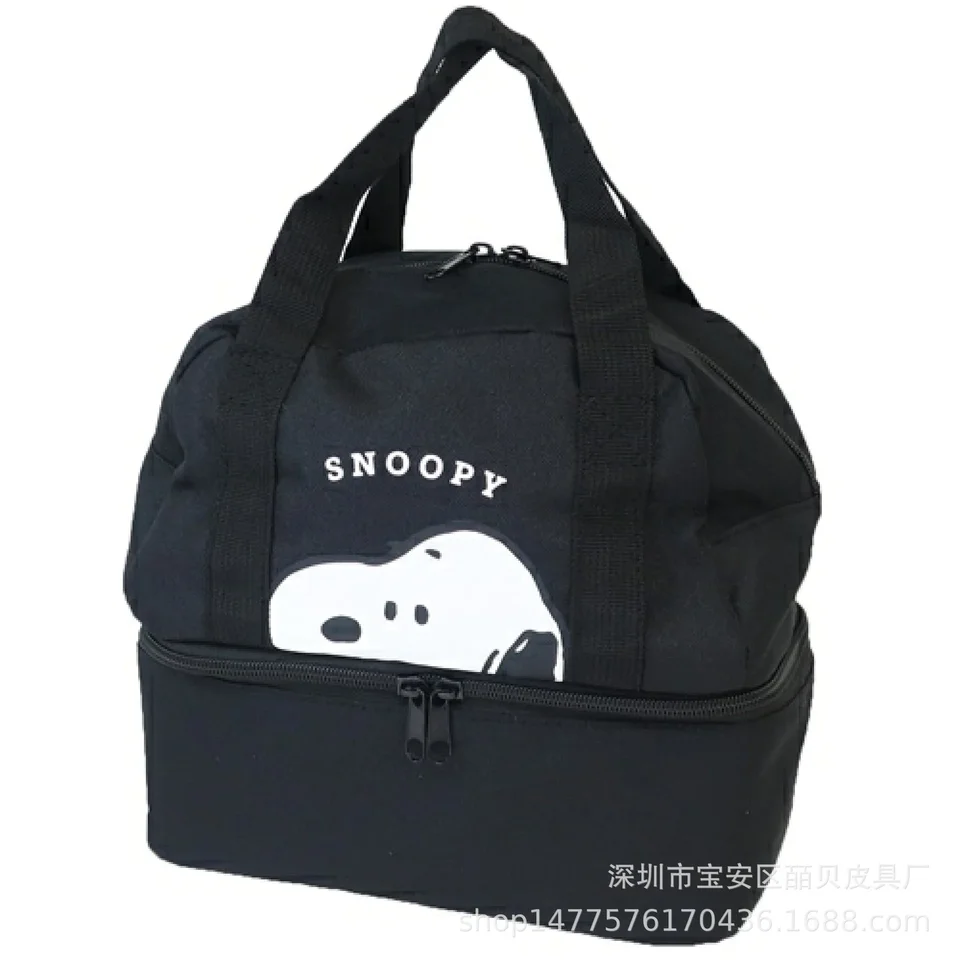 Snoopy roztomilý obedový box taška na úložnú tašku veľkú kapacitu bento taška s dvoma tepelnou taškou piknikový taška kabelka Tote mamička taška