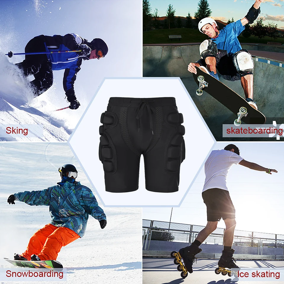 Snowboarding Ochranné čalúnené šortky lyžovanie bedrového ochrancu Čalúnené skrátene na lyžovanie korčuľovania