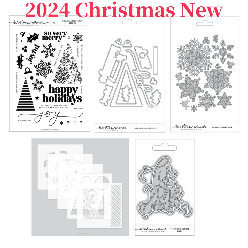 Snowflake 2024 Happy Holiday Metal Cutting Dies and Stamps vrstvenie Šabliny pre scrapbooking DIY Photo album na výrobu papierových kariet