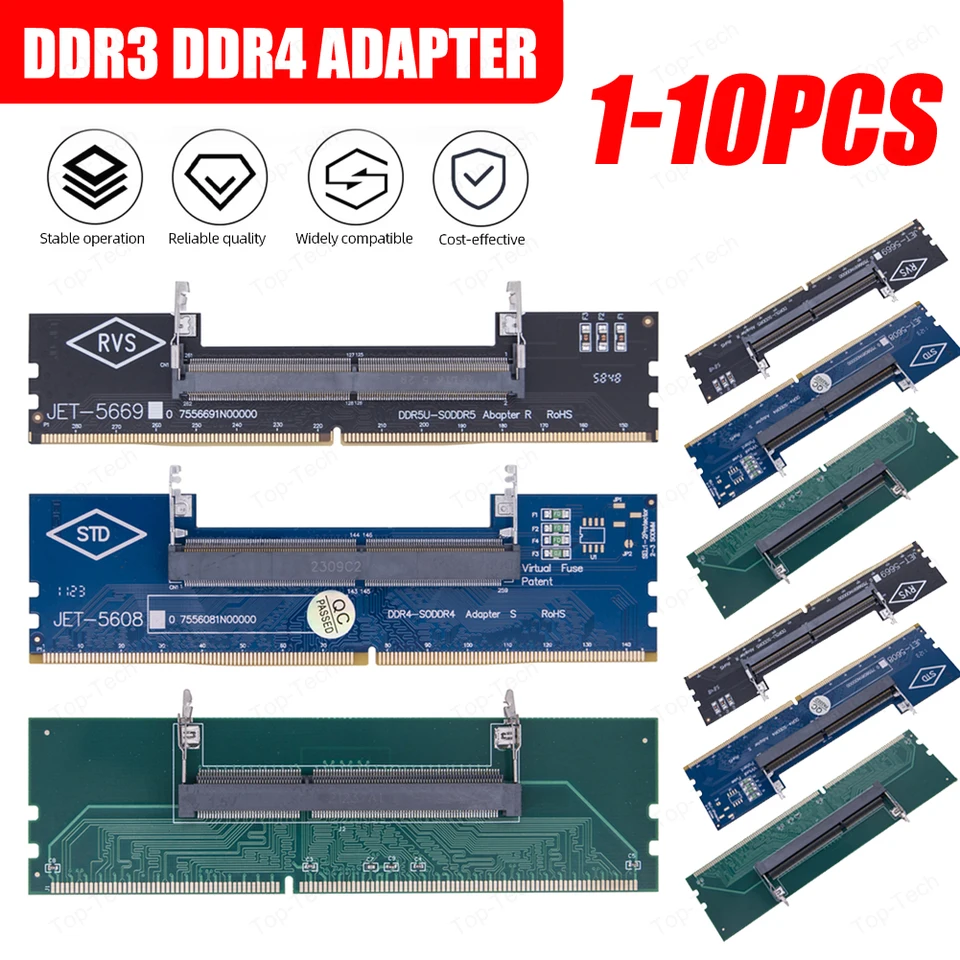 SO-DIMM na PC DIMM CARD NAPOJECKÝ NA DOKTOP DDR3 DDR4 DDR5 CONNEKTOR Pamäťová palica