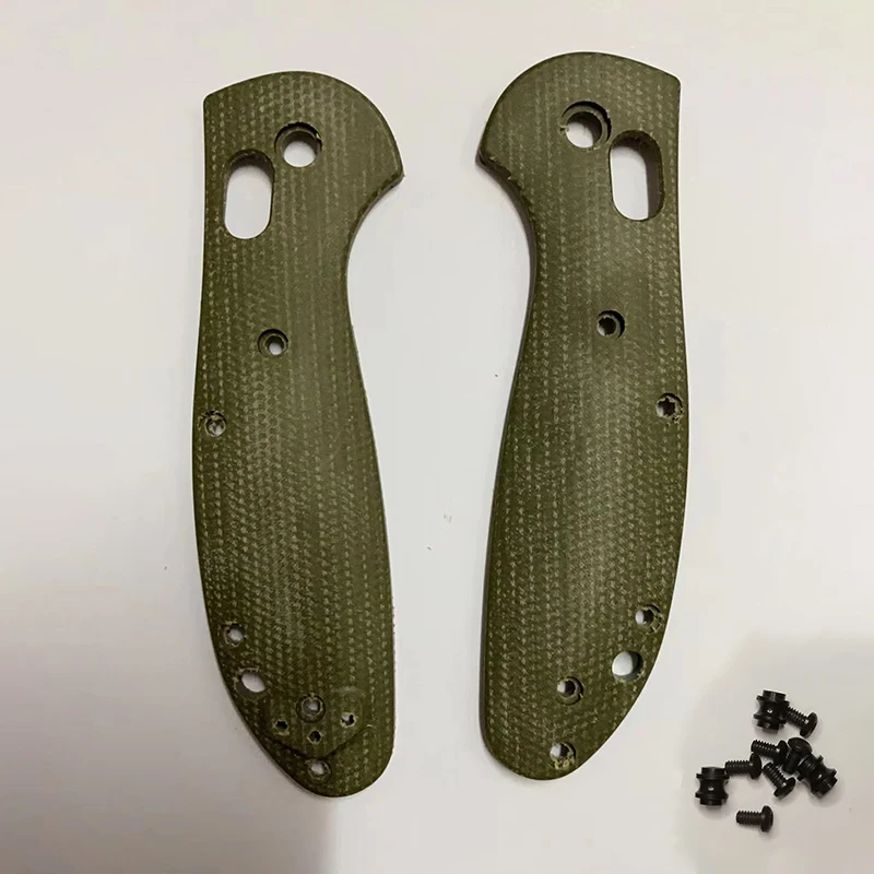 So skrutkami CNC zelený ľanový micarta nôž na rukoväť Scales pre originálne lavičky Mini Griptilian 555 556 557 nože DIY Part