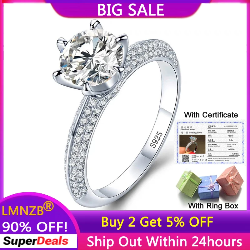 So striebornými povereniami 100% skutočné 925 Sterling Silver Rings Allergy Free Eternal Wedding Bands Rings Women Kvalitné šperky