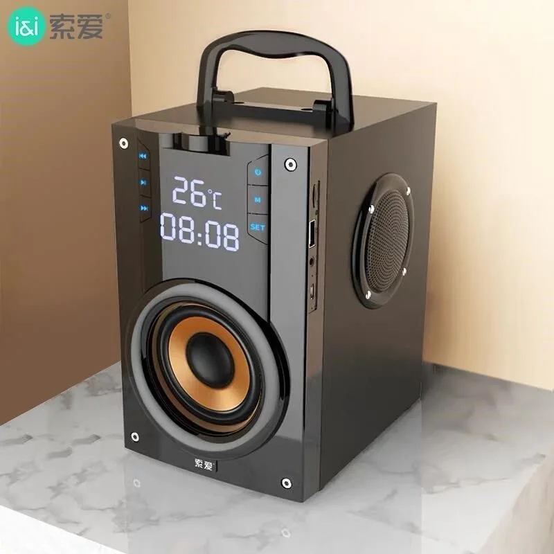 Soaiy Q22 Väčší výkon bezdrôtových reproduktorov Bluetooth Prenosný stĺpec Outdoor Sound Box Subwoofer Počítačový reproduktor hudobného centra
