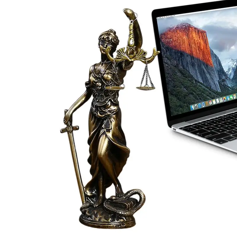 Socha bohyne spravodlivosti bohyňa živici právnička Lady Justice Fair Angel postava Retro spravodlivosť stupnica dekorácia Domáca dekorácia