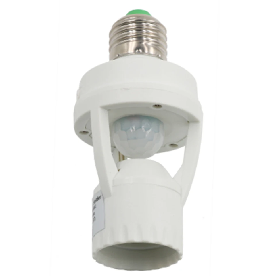 Socket E27 odolný prevodník 110-240V Automatická detekcia základne osvetlenia ľudského tela so žiarovkou snímača pohybu PIR