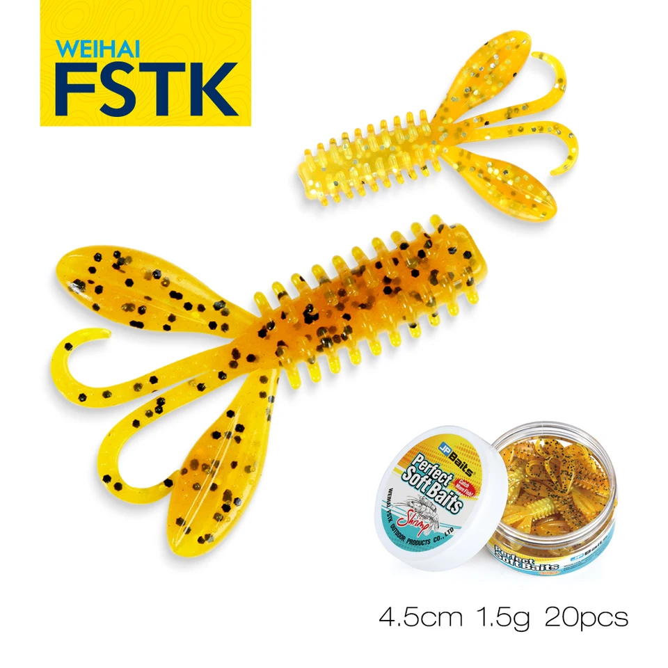 Softbait Wobblers Fishing Worm 4,5 cm 1,5 g 20ks/nádoba mäkké kremíkové krevety Chletička