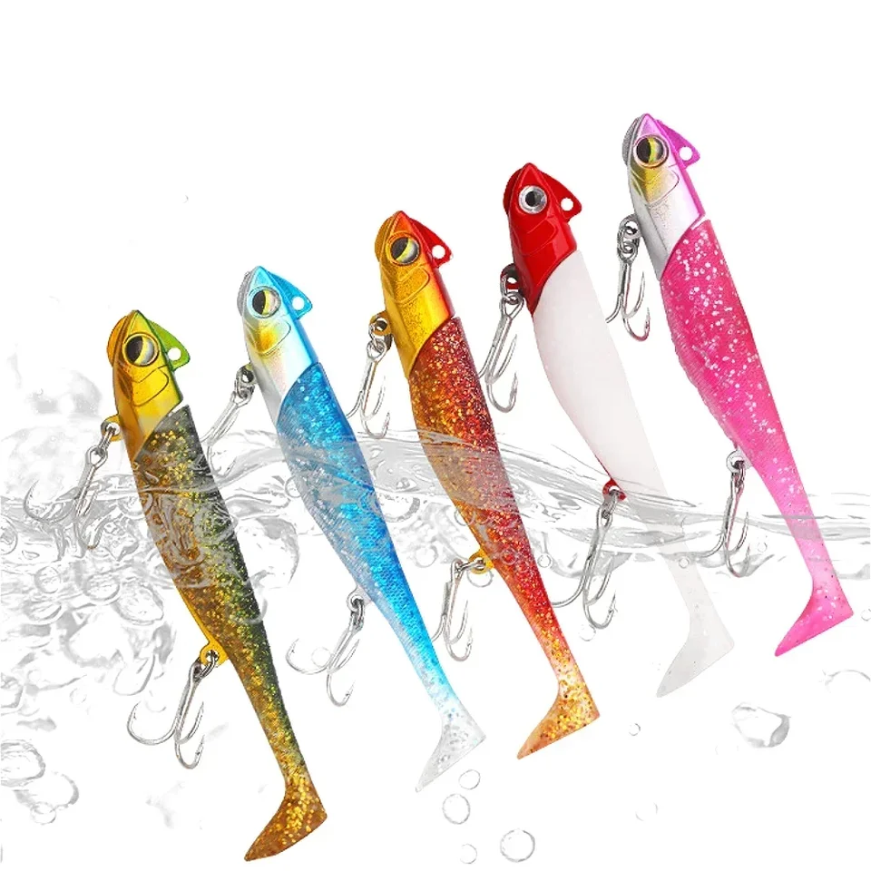 Softing Lure Jig Head T Taš Červ Shad Silikón 11,5 cm/37G Rybárske vinyly točenie pre basové rybárske doplnky morské umelé návnady