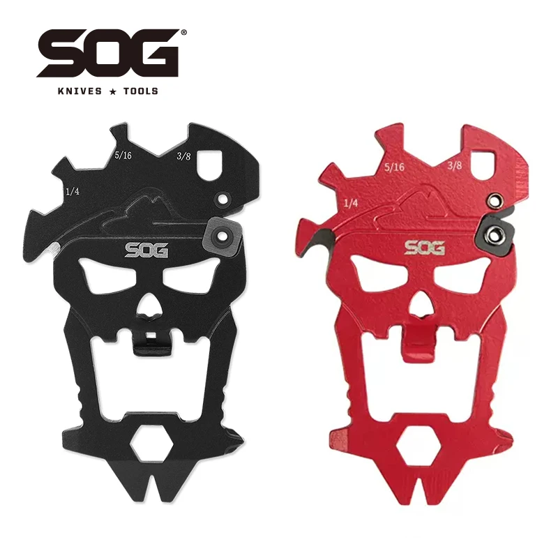 SOG MACV Multi-Tool Mini Keychain Skull Wrench EDC Multifunkčné nástroje Prenosné vonkajšie kempingové fľašové otvárač SM1001