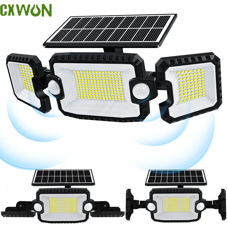 Solar 305 LED svetlá s dvojitým pohybovým snímačom vonkajšie 3 režimy bezdrôtových super vodotesných bezpečnostných záplavových svetiel
