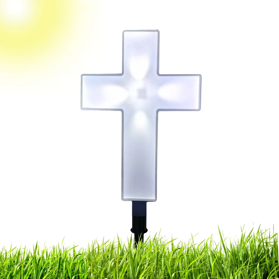 Solar Cross Garden Cont Outdoor Lights LED vodotesná priečna lampa pre cintorín Automa