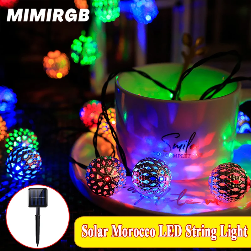 Solar Maroko LED reťazec svetlo dekorácie záhradné svetlo LED LAMP LAMP LAMP GLOBE Žiarovka Lucerna String Fairy Light