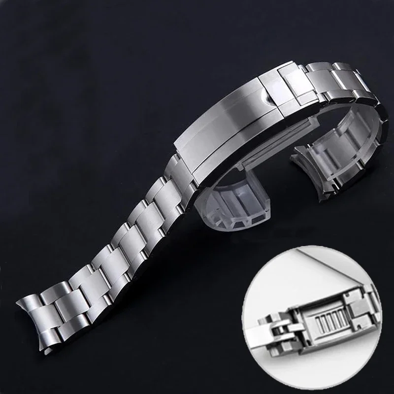 Solidless Ocele WatchBand pre Rolex Submariner Daytona SUP GMT Men doladenie doladenia Pull Butkle Buckle Strap Luxusný náramok